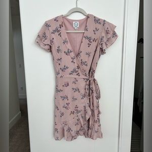 Pink short flowy summer dress
